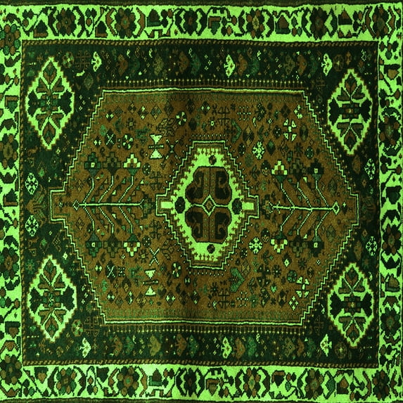 Ahgly Company Indoor Square Persian Green Traditional Area Rugs, 4' Square