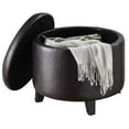 thumbnail image 3 of Convenience Concepts Designs4Comfort Pouf Rond en Similicuir Espresso, 3 of 5