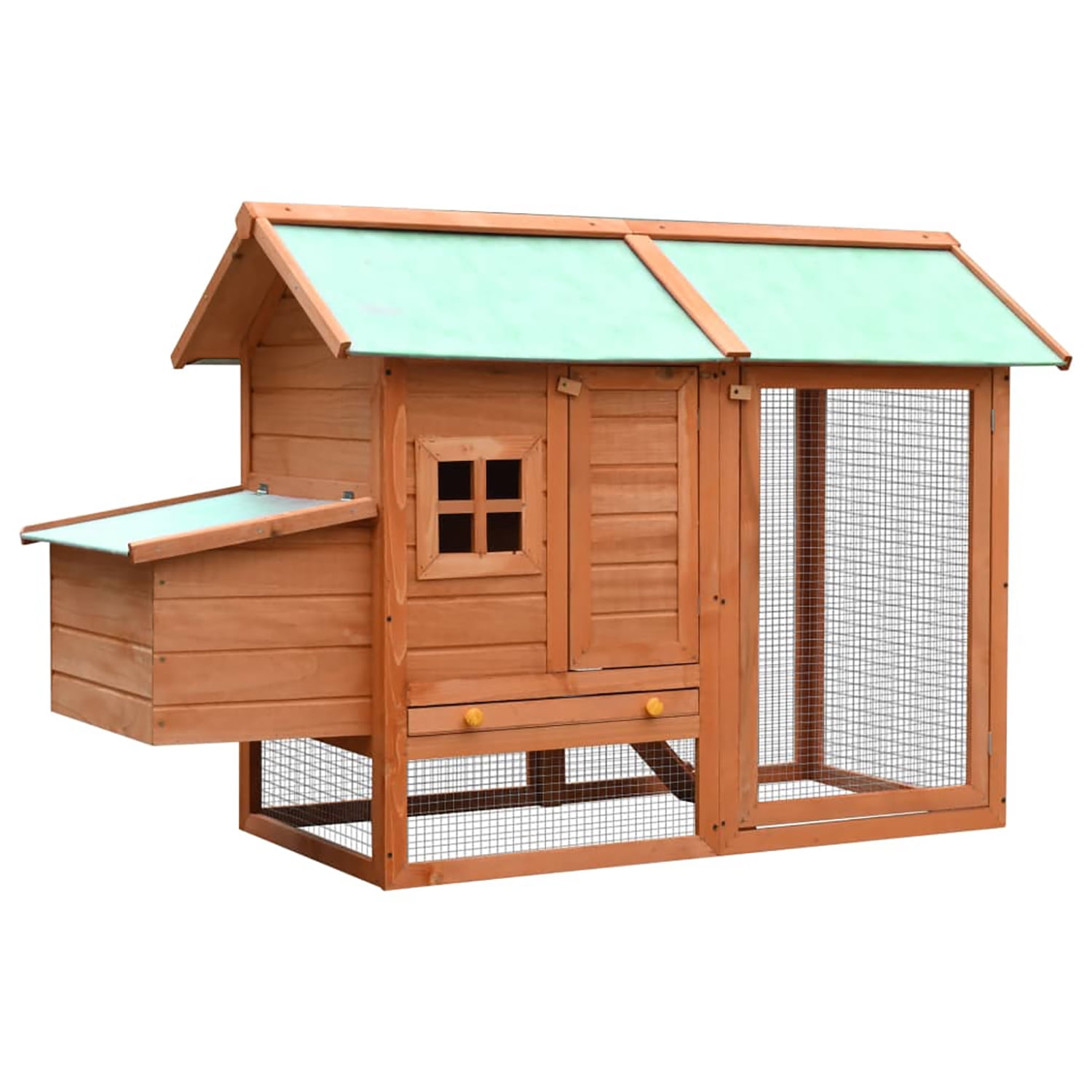 Pefilos 66.9" Chicken Cage for Outdoor Solid Pine & Fir Wood Rabbit Hutch, Orange Pefilos 66.9" Chicken Cage for Outdoor Solid Pine & Fir Wood Rabbit Hutch, Orange
