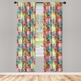 thumbnail image 3 of Ambesonne Garden Art Curtains, Romantic Bouquet Doodle, Pair of 28"x63", Multicolor, 3 of 5