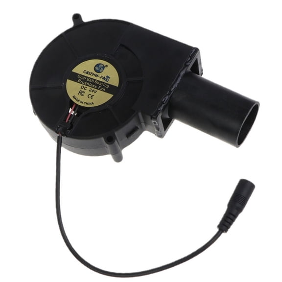 BBQ Fan 9733 Air Blower 97x97x33mm DC 24V Large Airflow DC Brushless Fan with Air Duct & 22cm Cable for Camping