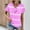 Pink, variant on Tops For Women Trendy Sevevn Women's V-Neck Printed Button-up Short Sleeve Top Shirt T-Shirt Top Shirt