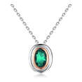 thumbnail image 1 of Rush 925 Sterling Silver Emerald Pendant Necklace Gemstone Birthstone For Women with 18 Inch Silver Chain S4277, 1 of 5