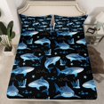 thumbnail image 2 of Feelyou Kawaii Shark Kid Queen Sheet Sets, Ocean Coral Sealife Bed Set, 4pcs, 2 of 7