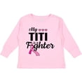 thumbnail image 3 of Inktastic Breast Cancer Awareness My Titi is a Fighter Boys or Girls Long Sleeve Toddler T-Shirt, 3 of 5