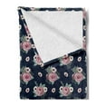 thumbnail image 2 of Vintage Rose Soft Flannel Fleece Throw Blanket, Continuous Simplistic Meadow Flowers Arrangement Pattern, Cozy Plush for Indoor and Outdoor Use, 60" x 80", Violet Blue Pink, by Ambesonne, 2 of 5