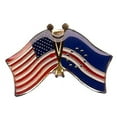 thumbnail image 4 of Box of 12 Cape Verde & US Crossed Flag Lapel Pins, Cape Verdean & American Double Friendship Pin Badge, 4 of 4
