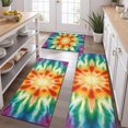 thumbnail image 2 of Rainbow Tie Dye Mandala Pattern Kitchen Rugs Sets Of 3,Kitchen Runner Rugs Non Skid Washable,Decorative Kitchen Floor Mats for Kitchen,Sink,Laundry,17"x30"+ 17"x47" + 17"x59", 2 of 6