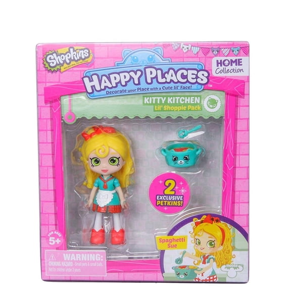Happy Places Shopkins Single Pack Small Doll Playset, Spaghetti Sue