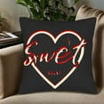 thumbnail image 5 of Set of 2 Decorative Throw Pillow Covers 18x18in - Black with Red Heart & ' Sweet ' Design Perfect for Couch Bed or Car, 5 of 8