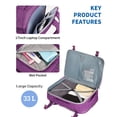 thumbnail image 4 of WANDF Expandable Travel Backpack 17 In Laptop Backpack with Wet Pocket For Spirit Airlines,Underseat personal item travel bag Hand Luggage, Large Casual Daypack for Weekender Business(Purple Bag), 4 of 11