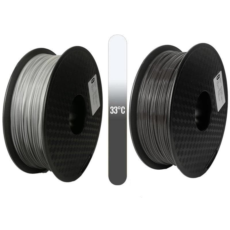 1KG 3D Printer PLA Filament Color Changing with Temperature 1.75mm +/- 0.03 mm Grey-to-White
