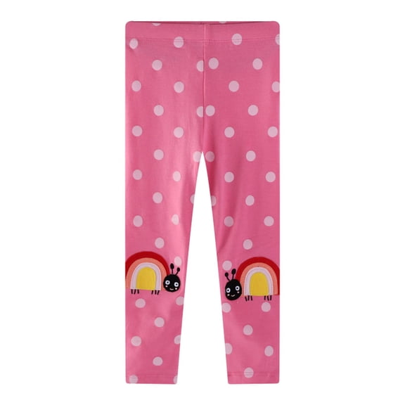 THDHVS Girls Leggings,Leggings for Girls,Toddler Girls Capris Leggings Crop Fall Print Leggings for School Wearing Hot Pink 3-4 Years