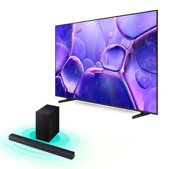 Combo TV 75'' Samsung Crystal U8200F 4K Smart TV (2025) + Barra de sonido 2.1 Ch Subwoofer B-series HW-B450F (2025) Negro