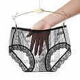 thumbnail image 5 of Skymirror Women Panties Mid Waist Breathable Stretch Soft See-through Floral Lace Sexy Ladies Briefs Underpants Underwear Daily Life, 5 of 8
