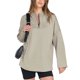 thumbnail image 1 of Sudadera con Capucha Oversize para Mujer, con Cremallera de un Cuarto, Estilo Túnica, Ideal para Otoño e Invierno Ropa y Elegante Caqui L, 1 of 10