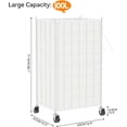 thumbnail image 3 of Laundry Hamper with Wheels,Metal Wire Frame Rolling Laundry Basket with Removable bag,100L Dirty Clothes Hamper Organizer Dorm Room Storage for Bedroom,Bathroom,White, 3 of 7