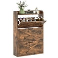 thumbnail image 1 of HOMCOM Armoire à Chaussures Étroite Armoire de Rangement pour Chaussures Style Ferme Brun Rustique, 1 of 10