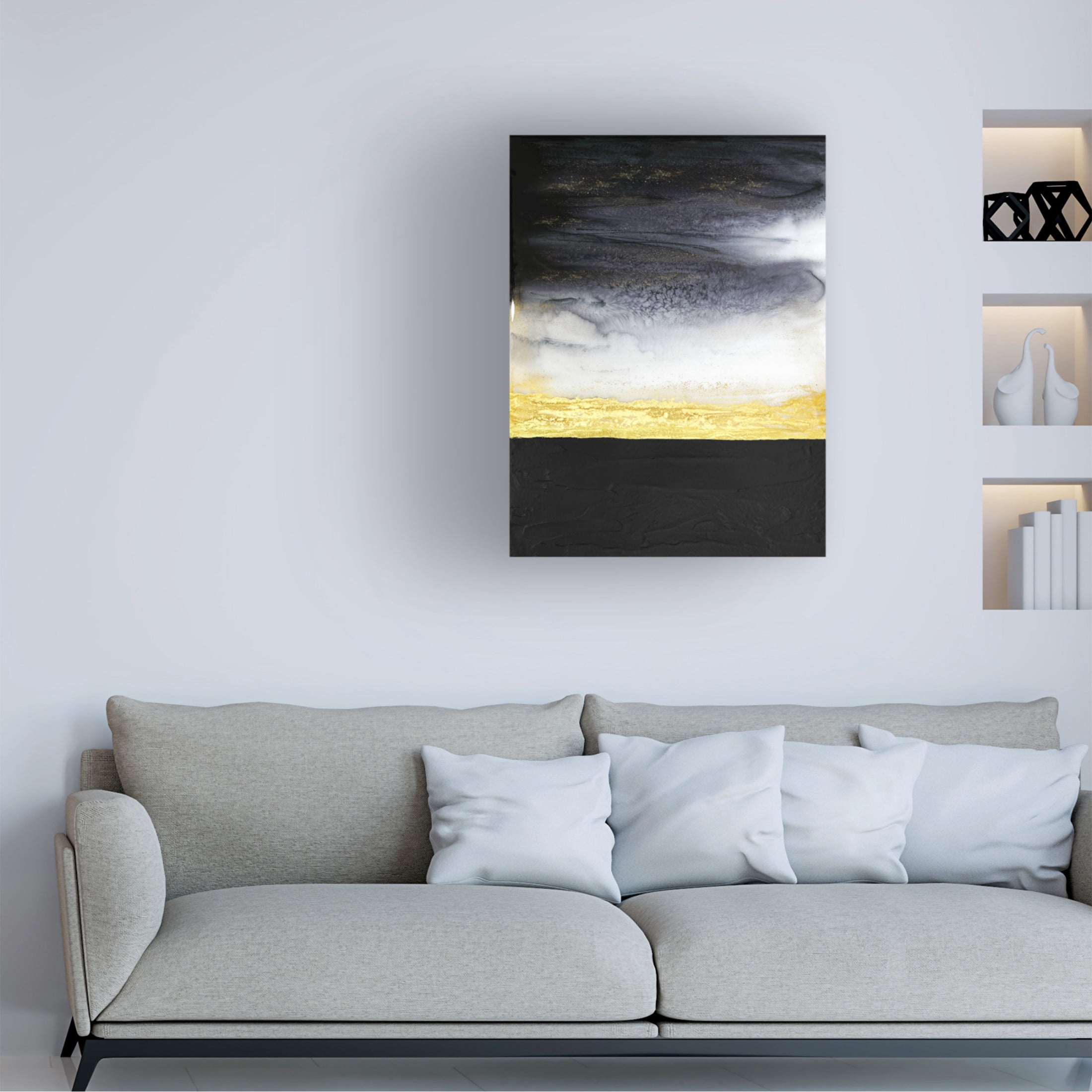 Trademark Fine Art Alyson Storms  Noir and Gold Canvas Wall Art