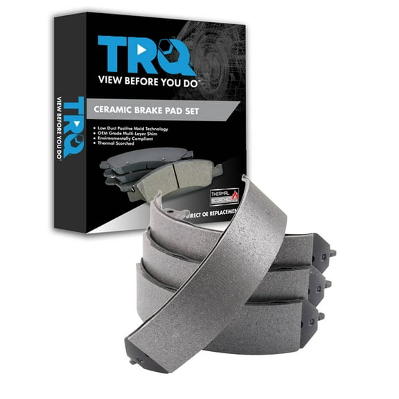 TRQ Parking Brake Shoe Set Fits Select 2008-2016 Ford E-series 2012-2014 Nissan NV