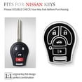 thumbnail image 4 of OFFCURVE for Nissan Key Fob Cover, Car Key Cover Case for Nissan Versa Juke Rogue Sentra Titan Armada Cube Frontier NV Infiniti FX35 FX45 Versa Smart Key Car Accessories Holder Protector, Black, 4 of 6