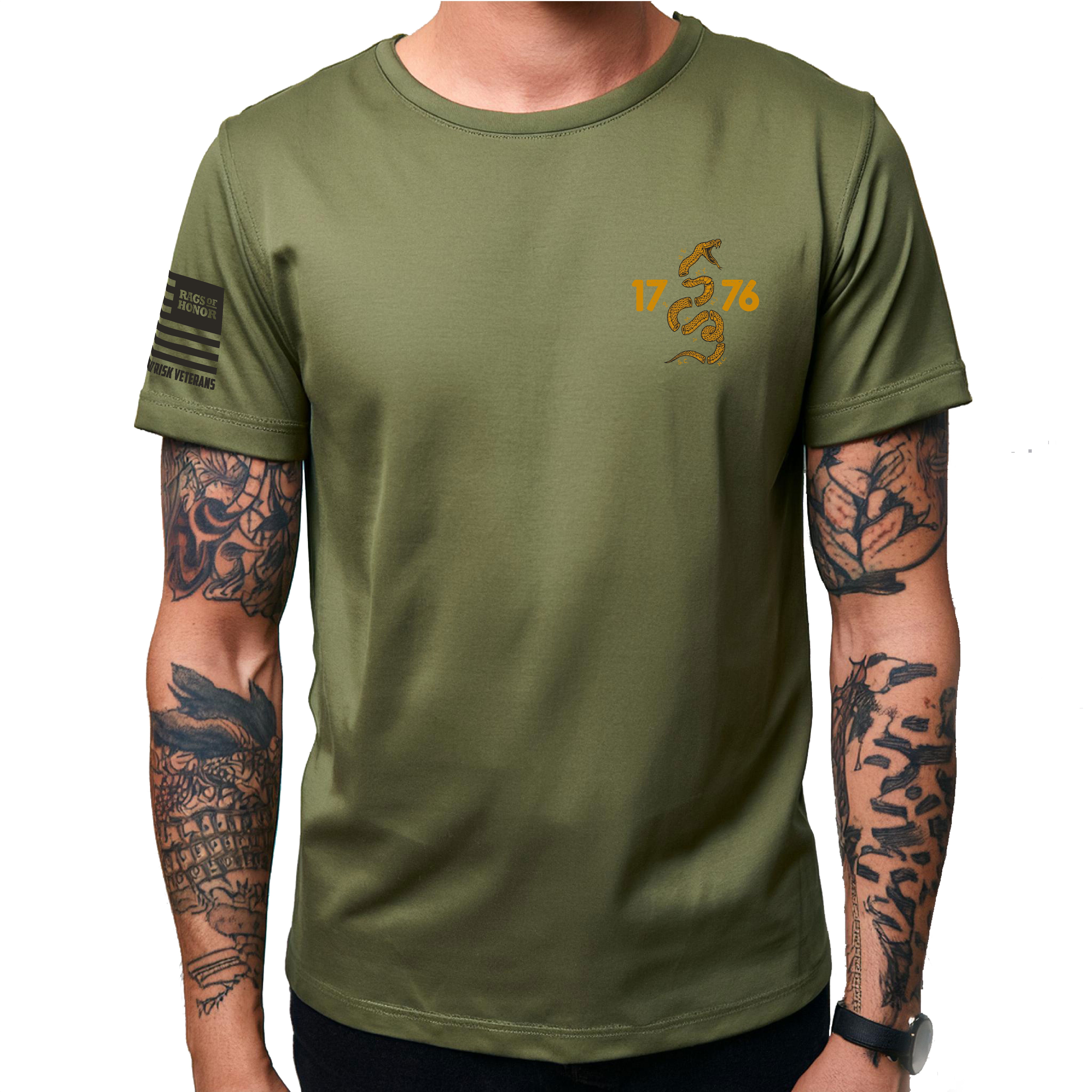 Rags of Honor All Gender Short Sleeve Patriotic Home of the Free Because of  the Brave Snake Graphic Tee Shirt, Mens Sizes S-5XL - Walmart Business  Supplies, image size:5001x5001