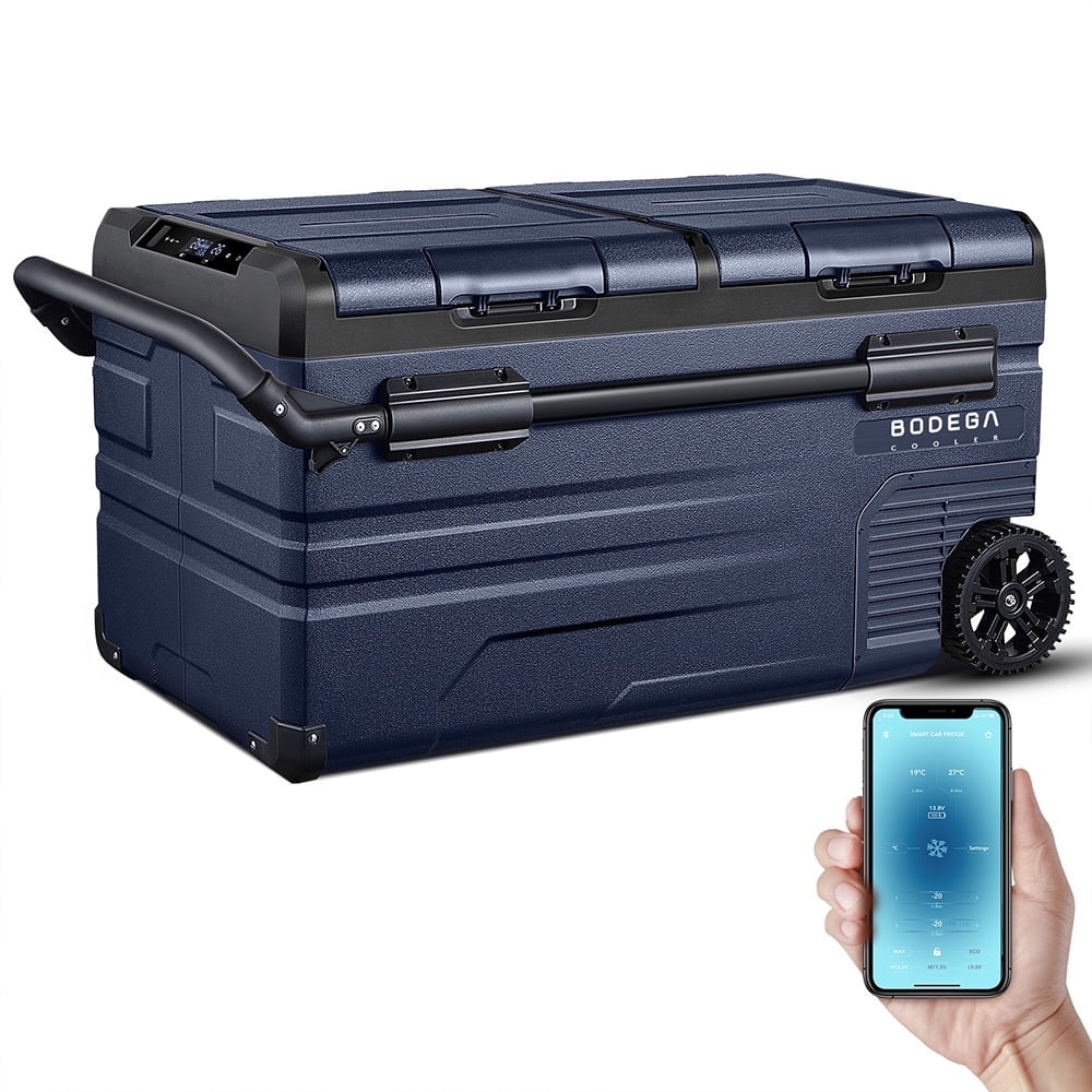 BODEGA 12 Volt 80 Qt.（75L) Car Refrigerator, Portable Freezer, Car Fridge for Camping, Travel,APP Control, Rv