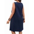 thumbnail image 3 of Women's Tea Length Round Neck Waist Sundresses Sleeveless Dress for Summer L, 3 of 5