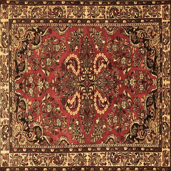 Ahgly Company Indoor Square Persian Brown Traditional Area Rugs, 7' Square