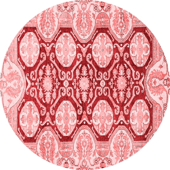 Ahgly Company Indoor Round Oriental Red Traditional Area Rugs, 5' Round