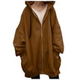 thumbnail image 1 of Veste Longue à Capuche pour Femmes Manteau d'Hiver Chaud à Fermeture Éclair Décontracté pour Temps Froid, 1 of 6