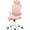 Pink, variant on Office chair, comfortable swivel chair with high back, wheels, adjustable headrest, comfortable lumbar support, flip arm, black
