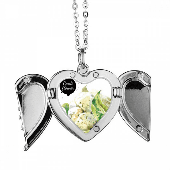 cauliflower vegetable tasty healthy watercolor angel wings necklpendant fashion