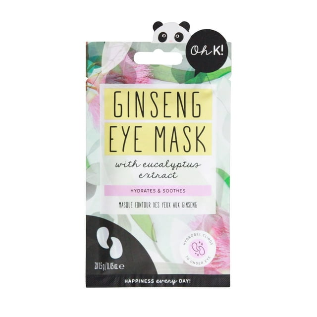 Máscara de ojos Oh K! Calmante con ginseng y eucalipto, 1 par, unisex