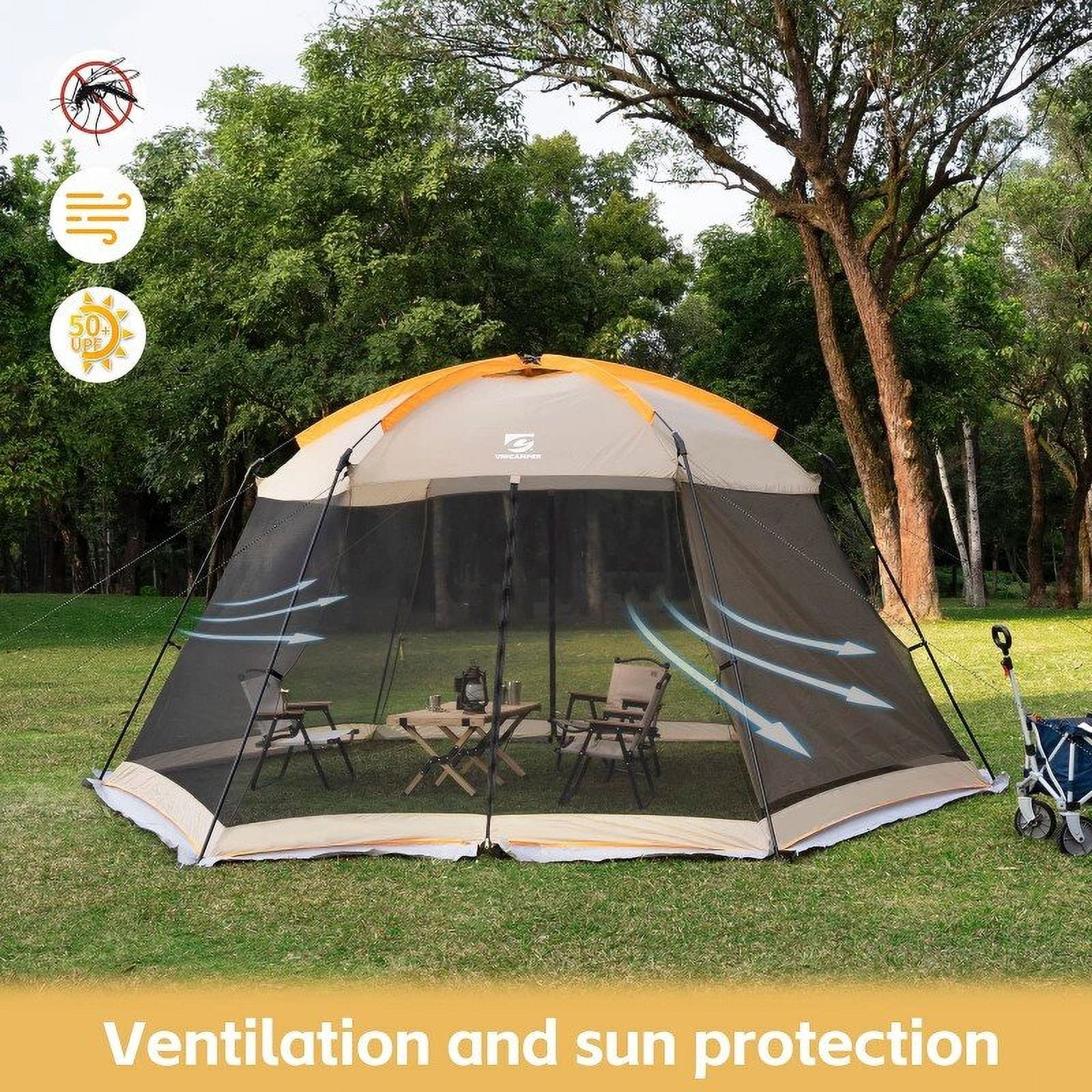Screen House Mesh Mosquito Tent 15x13 ft UPF 50+ Canopy Shelter Shade Easy Setup & Waterproof with Sidewall