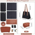 thumbnail image 5 of DIY Leather Tote Bag Kit - Brown & Black Large Easy Handcraft Shoulder Bag with Organizer Straps Buckles Screws & Kitting Tool, 5 of 6