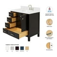 thumbnail image 3 of Ariel Cambridge 36 Inch Single Right Offset Oval Sink Bathroom Vanity With Carrara White Quartz Countertop 1.5 Edge In Espresso, 3 of 10
