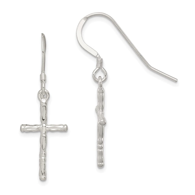 925 Sterling Silver Cross Drop Dangle Earrings Religious