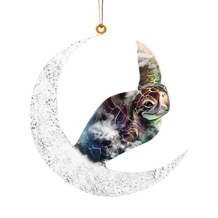 

Topaty Crystal Acrylic Animals Pendant Christmas Animals Sitting on the Moon Pendant for Window Wall Ornament Living Room Decoration Home Decor