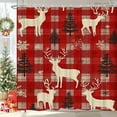 thumbnail image 4 of Christmas Shower Curtain Polyester Waterproof Bathroom Decor with Hooks Holiday Theme Christmas Tree Design 59x71 Inch, 4 of 6
