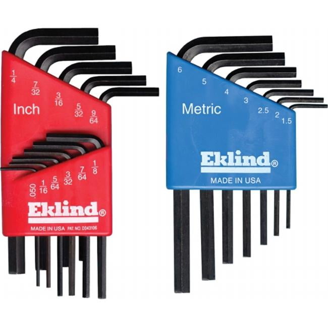 Eklind 10518 Metric & Standard 18pc Hex Key Set Short