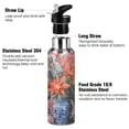 thumbnail image 3 of Yayeee 20oz Insulated Water Bottle Double Wall Stainless Steel with Flip Straw Lid, Orange Vibrant Flowers, 3 of 7