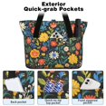 thumbnail image 2 of Tote Bag for Women - Floral Pattern Shoulder Bag - Large Utility Work Duffle Bag with Zipper Handbag for Travel, Work, Sprots, 2 of 5