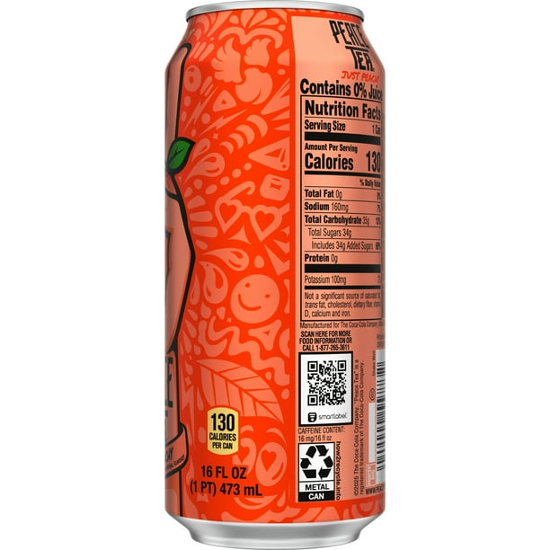 Peace Tea Just Peachy Iced Tea, 16 fl oz for Breakroom - Walmart