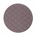 thumbnail image 1 of Geometric Mouse Pad for Computers, Retro Mesh Composition with Triangles and Rhombuses Design Pattern, Round Non-Slip Thick Rubber Modern Gaming Mousepad, 8" Round, Orange Lavender, by Ambesonne, 1 of 2