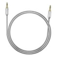 thumbnail image 2 of Cable de audio auxiliar, adaptador de entrada auxiliar de audio, cable de extensión de sonido HiFi plateado para auriculares, altavoces, coche y smartphone. 50cm, 2 of 4
