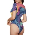 thumbnail image 2 of Balery Hip-Hop DJ Dolphin Body de cuello redondo de manga corta para mujer Tops de manga corta Tops básicos-Medium, 2 of 7