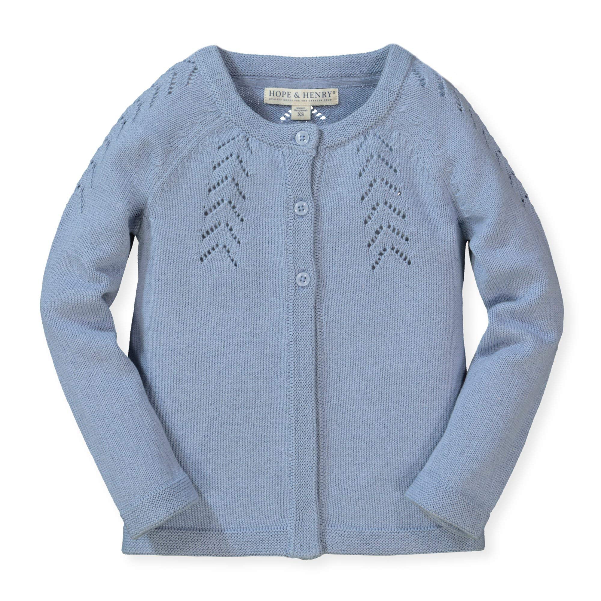 Hope & Henry Girls Cropped Cardigan Made with Organic Cotton 