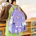thumbnail image 1 of Mochila linda para mujer Moda 5pcs / set Laptop Mochila para adolescentes (púrpura), 1 of 8