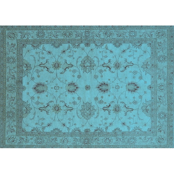 Ahgly Company Indoor Rectangle Oriental Light Blue Traditional Area Rugs, 2' x 5'